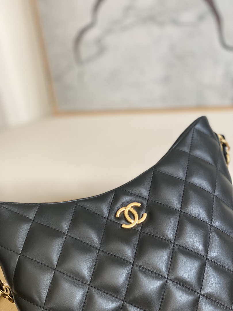 Chanel AS3631 2022 new hippie underarm Hobo bag shoulder bag Black - Default Title - View 4
