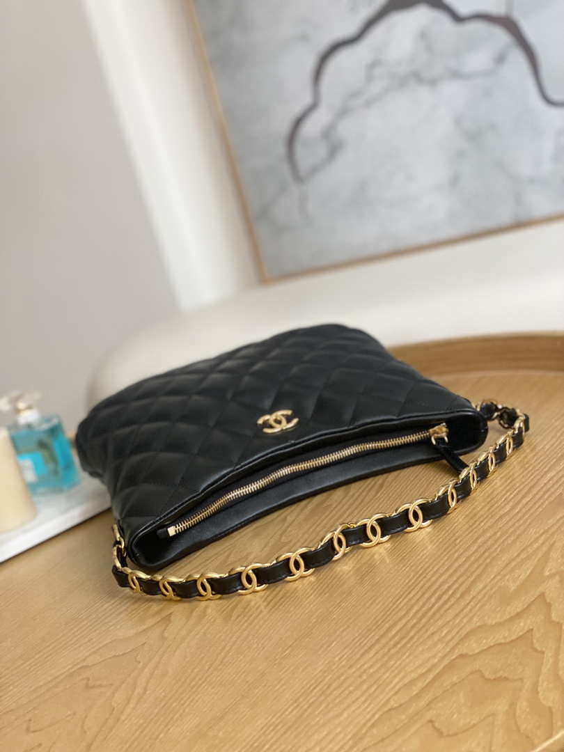 Chanel AS3631 2022 new hippie underarm Hobo bag shoulder bag Black - Default Title - View 5