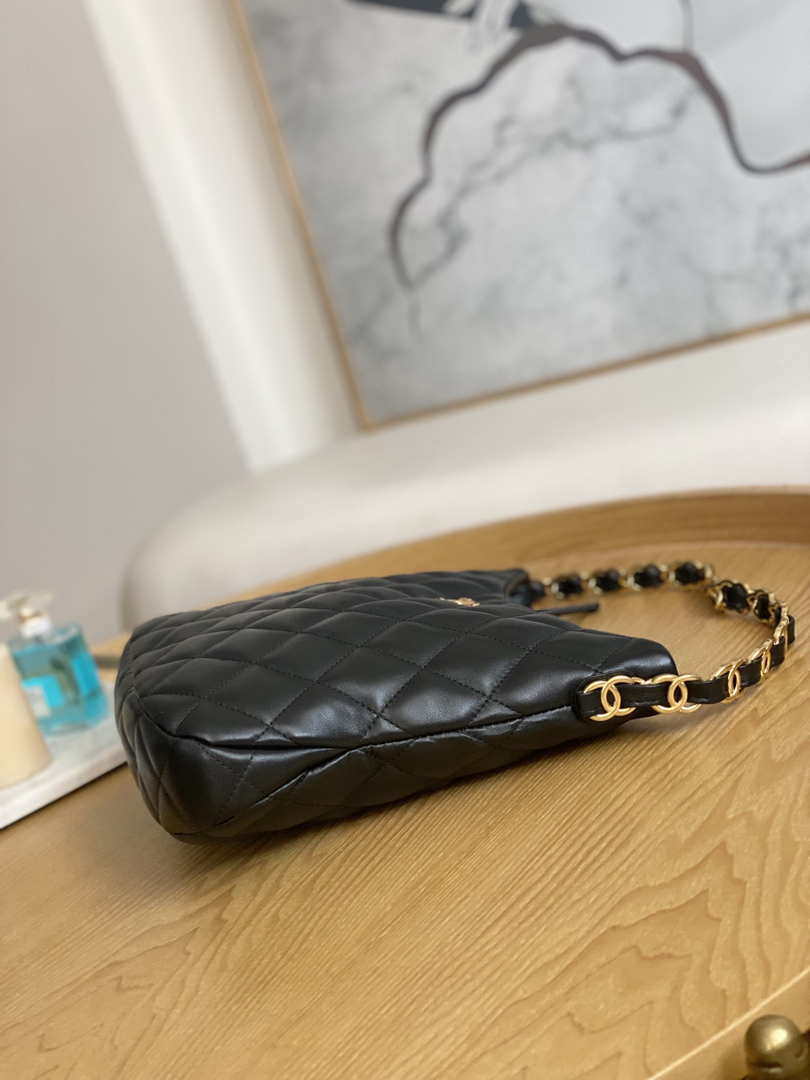 Chanel AS3631 2022 new hippie underarm Hobo bag shoulder bag Black - Default Title - View 7