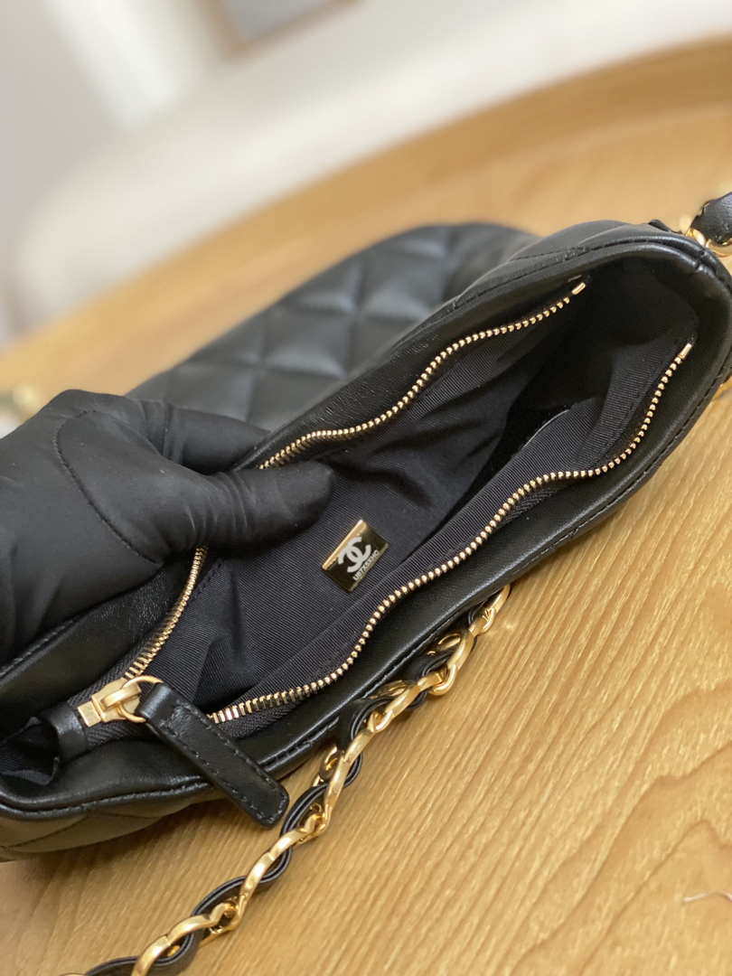Chanel AS3631 2022 new hippie underarm Hobo bag shoulder bag Black - Default Title - View 8