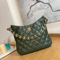 Chanel AS3631 2022 new hippie underarm Hobo bag Lambskin Dark Green - Default Title - View 1