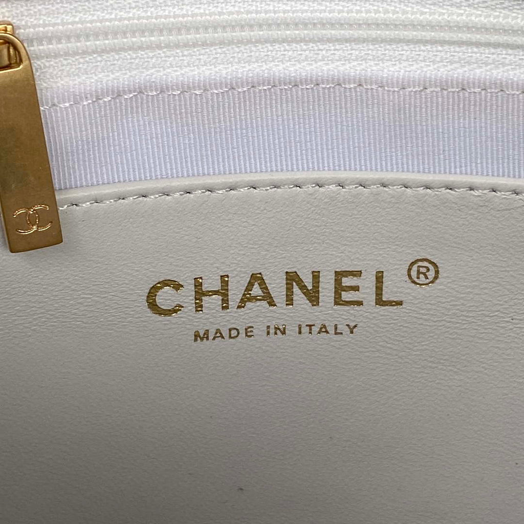 Chanel AS3631 Large Hobo bag Lambskin White