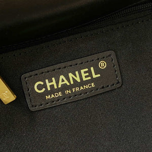 Chanel AS3652 Small Flap Bag with Top Handle Cotton & Wool Tweed & Gold-Tone Metal Black - Default Title - View 9
