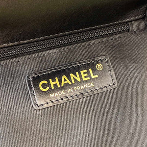 Chanel AS3652 Small Flap Bag with Top Handle Cotton & Wool Tweed & Gold-Tone Metal Black and White - Default Title - View 9