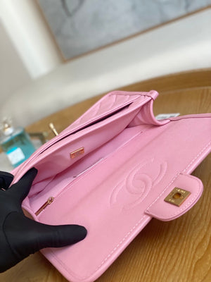 Chanel AS3653 Small Flap Bag with Top Handle Calfskin & Gold-Tone Metal Pink - Default Title - View 10