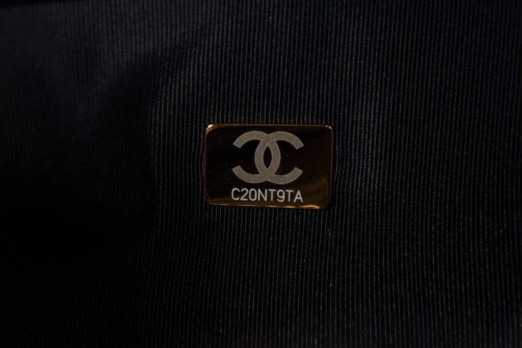 Chanel AS3653 Small Flap Bag with Top Handle Wool Tweed & Gold-Tone Metal Black