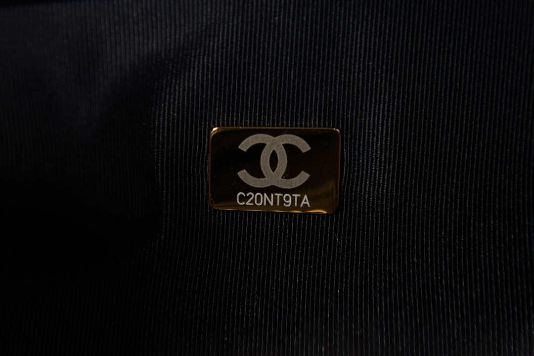Chanel AS3653 Small Flap Bag with Top Handle Wool Tweed & Gold-Tone Metal Black - Default Title - View 9