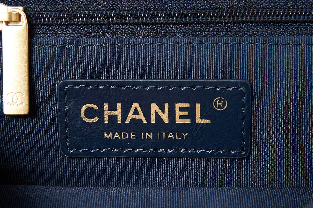 Chanel AS3653 Small Flap Bag with Top Handle Wool Tweed & Gold-Tone Metal Red and Navy Blue - Default Title - View 8