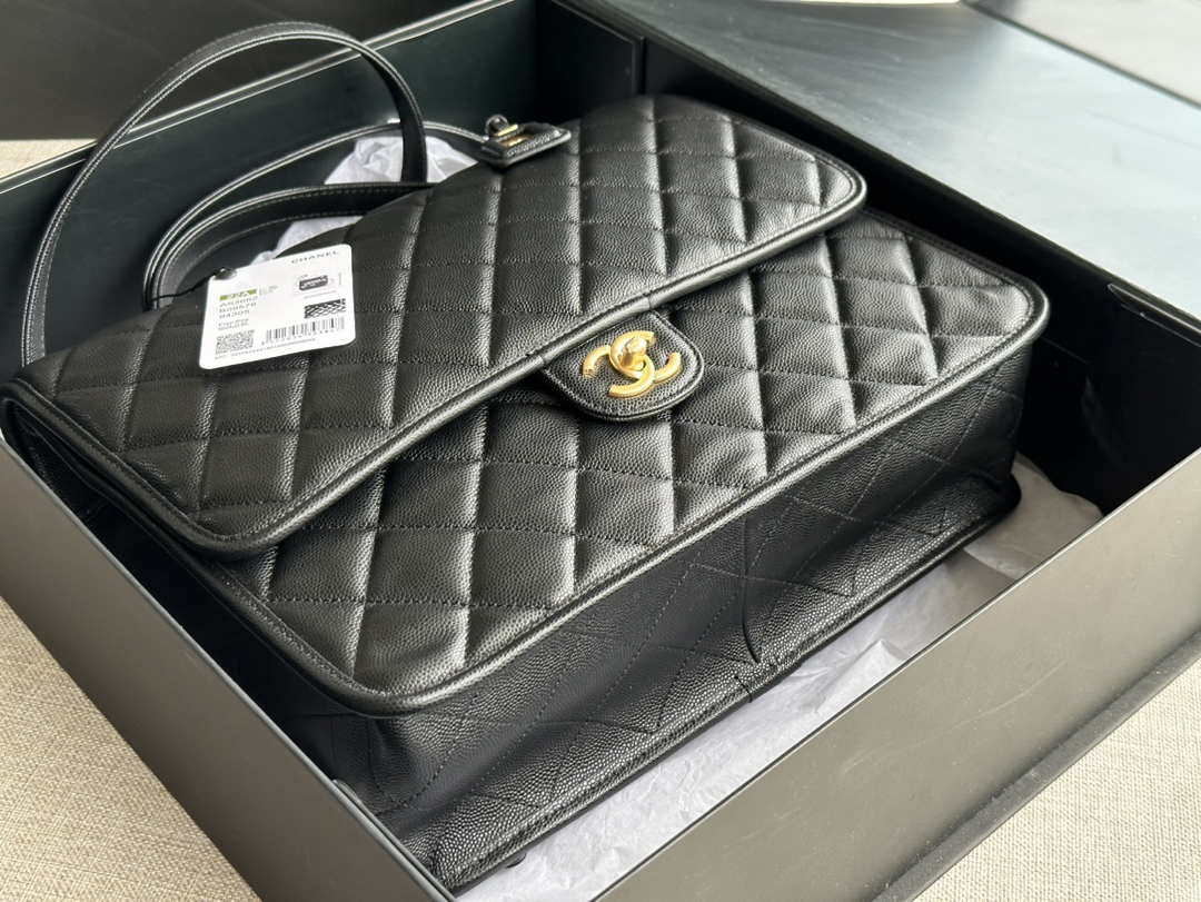 Chanel AS3662 LARGE BACKPACK Calfskin & Gold-Tone Metal Black - Default Title - View 6