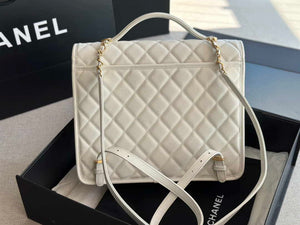 Chanel AS3662 LARGE BACKPACK Calfskin & Gold-Tone Metal White - Default Title - View 5