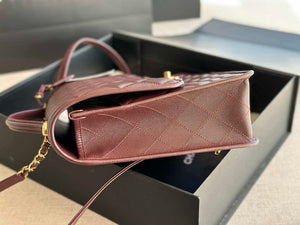Chanel AS3662 LARGE BACKPACK Calfskin & Gold-Tone Metal Wine Red - Default Title - View 5