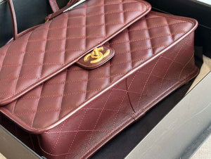 Chanel AS3662 LARGE BACKPACK Calfskin & Gold-Tone Metal Wine Red - Default Title - View 6
