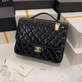 Chanel AS3662 LARGE BACKPACK Patent Calfskin & Gold-Tone Metal Black - Default Title - View 1