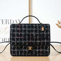 Chanel AS3662 LARGE BACKPACK Wool Tweed & Gold-Tone Metal Black - Default Title - View 1