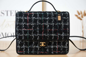 Chanel AS3662 LARGE BACKPACK Wool Tweed & Gold-Tone Metal Black - Default Title - View 2