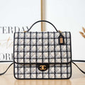 Chanel AS3662 LARGE BACKPACK Wool Tweed & Gold-Tone Metal White - Default Title - View 1