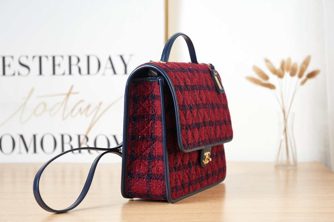 Chanel AS3662 LARGE BACKPACK Wool Tweed & Gold-Tone Metal Wine Red - Default Title - View 4
