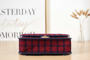 Chanel AS3662 LARGE BACKPACK Wool Tweed & Gold-Tone Metal Wine Red - Default Title - View 6