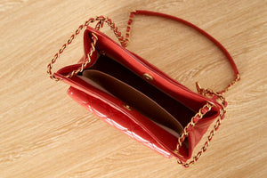 Chanel AS3690 Hobo Handbag Shiny Crumpled Calfskin & Gold-Tone Metal Red - Default Title - View 6
