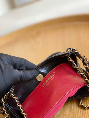 Chanel AS3710 Small Hobo Handbag Shiny Crumpled Calfskin & Gold-Tone Metal Black - Default Title - View 9