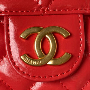 Chanel AS3710 Small Hobo Handbag Shiny Crumpled Calfskin & Gold-Tone Metal Red - Default Title - View 3