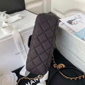 Chanel AS3710 Small Hobo Handbag Velvet & Gold-Tone Metal Black - Default Title - View 6