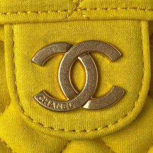 Chanel AS3710 Small Hobo Handbag Velvet & Gold-Tone Metal Yellow - Default Title - View 3