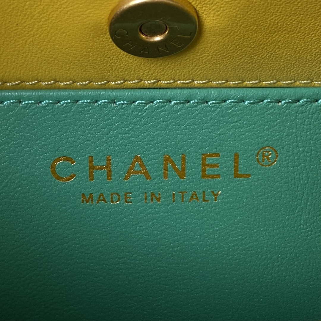Chanel AS3710 Small Hobo Handbag Velvet & Gold-Tone Metal Yellow - Default Title - View 8