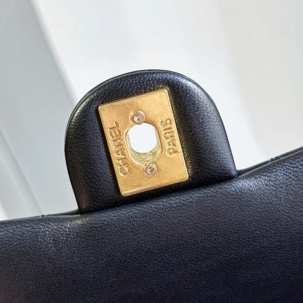 Chanel AS3712 Large EVENING BAG Lambskin & Gold Metal Black & Gold