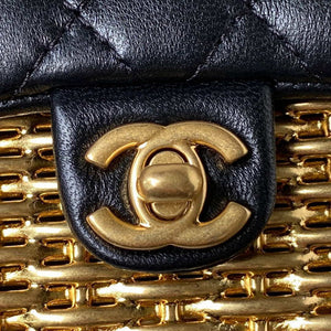 Chanel AS3713 SMALL EVENING BAG Lambskin & Gold Metal Black & Gold - Default Title - View 3