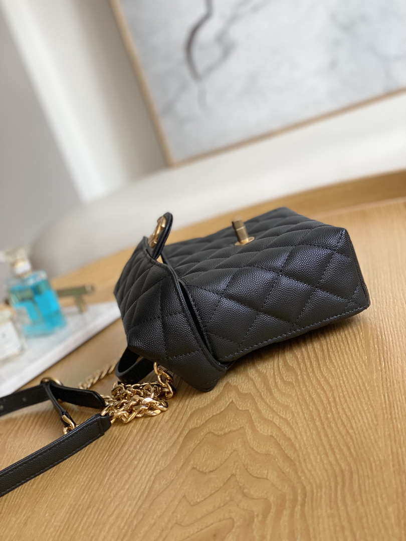 Chanel AS3729 Small Vanity Case Grained Calfskin & Gold-Tone Metal Black - Default Title - View 7