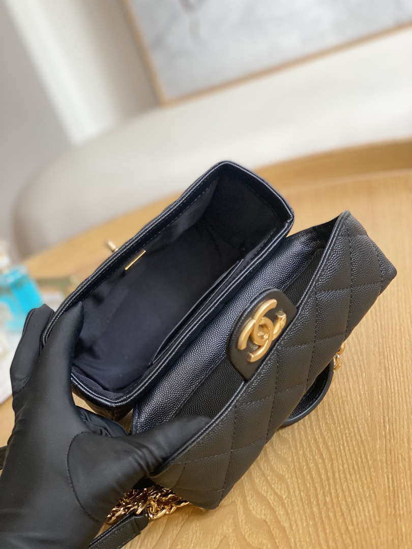 Chanel AS3729 Small Vanity Case Grained Calfskin & Gold-Tone Metal Black - Default Title - View 8