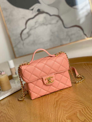 Chanel AS3729 Small Vanity Case Grained Calfskin & Gold-Tone Metal Pink - Default Title - View 1
