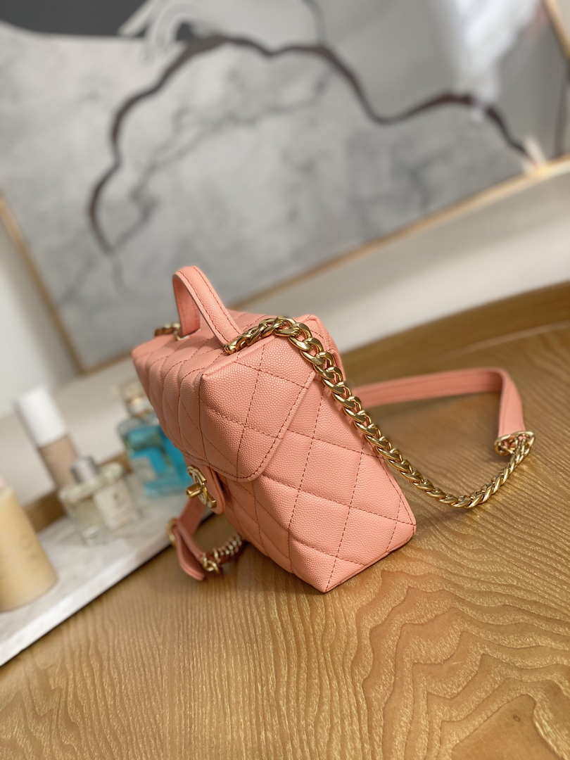 Chanel AS3729 Small Vanity Case Grained Calfskin & Gold-Tone Metal Pink - Default Title - View 4