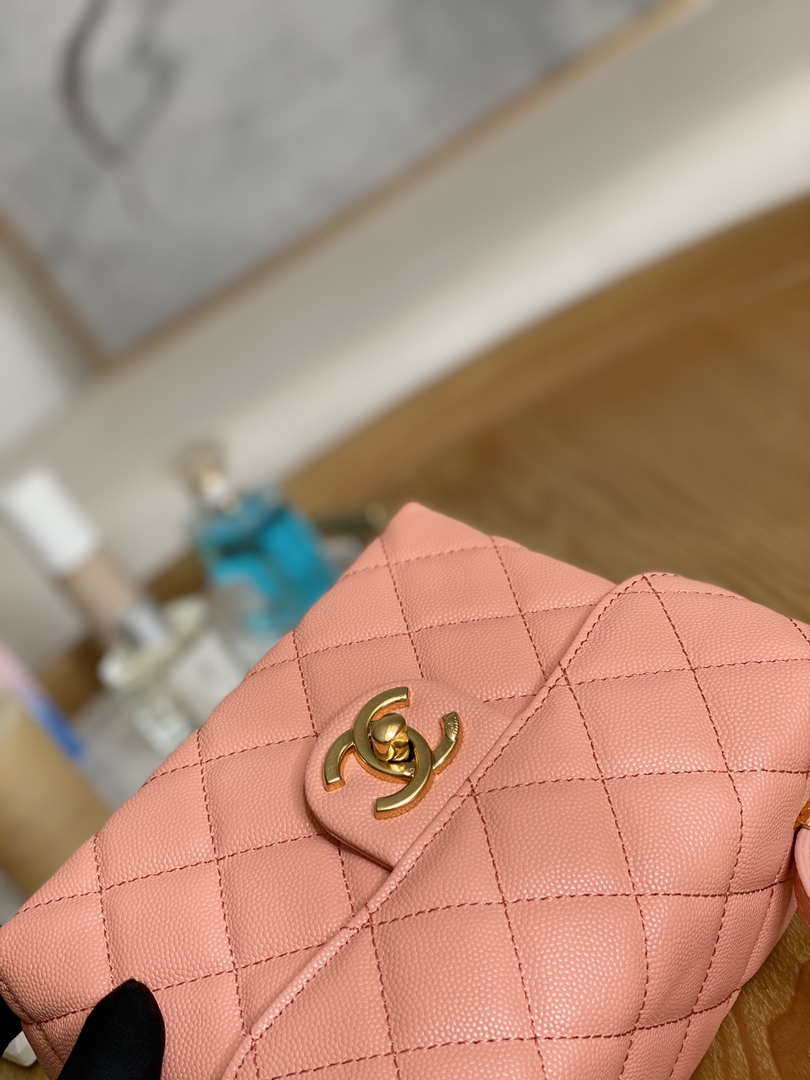 Chanel AS3729 Small Vanity Case Grained Calfskin & Gold-Tone Metal Pink - Default Title - View 7