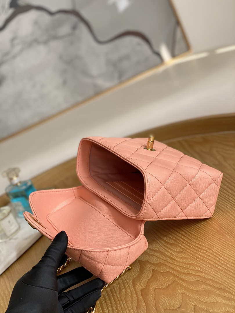 Chanel AS3729 Small Vanity Case Grained Calfskin & Gold-Tone Metal Pink - Default Title - View 8