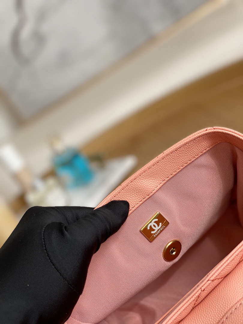 Chanel AS3729 Small Vanity Case Grained Calfskin & Gold-Tone Metal Pink - Default Title - View 10