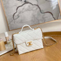 Chanel AS3729 Small Vanity Case Grained Calfskin & Gold-Tone Metal White - Default Title - View 1