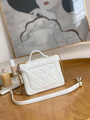 Chanel AS3729 Small Vanity Case Grained Calfskin & Gold-Tone Metal White - Default Title - View 2
