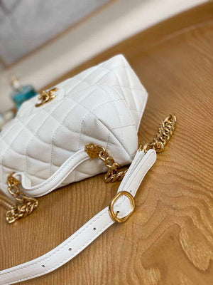 Chanel AS3729 Small Vanity Case Grained Calfskin & Gold-Tone Metal White - Default Title - View 4
