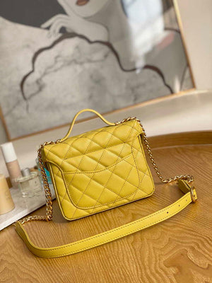 Chanel AS3729 Small Vanity Case Grained Calfskin & Gold-Tone Metal Yellow - Default Title - View 3