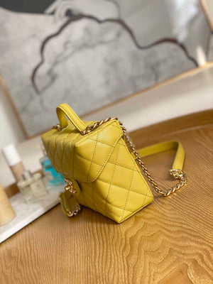 Chanel AS3729 Small Vanity Case Grained Calfskin & Gold-Tone Metal Yellow - Default Title - View 4