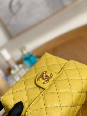 Chanel AS3729 Small Vanity Case Grained Calfskin & Gold-Tone Metal Yellow - Default Title - View 5