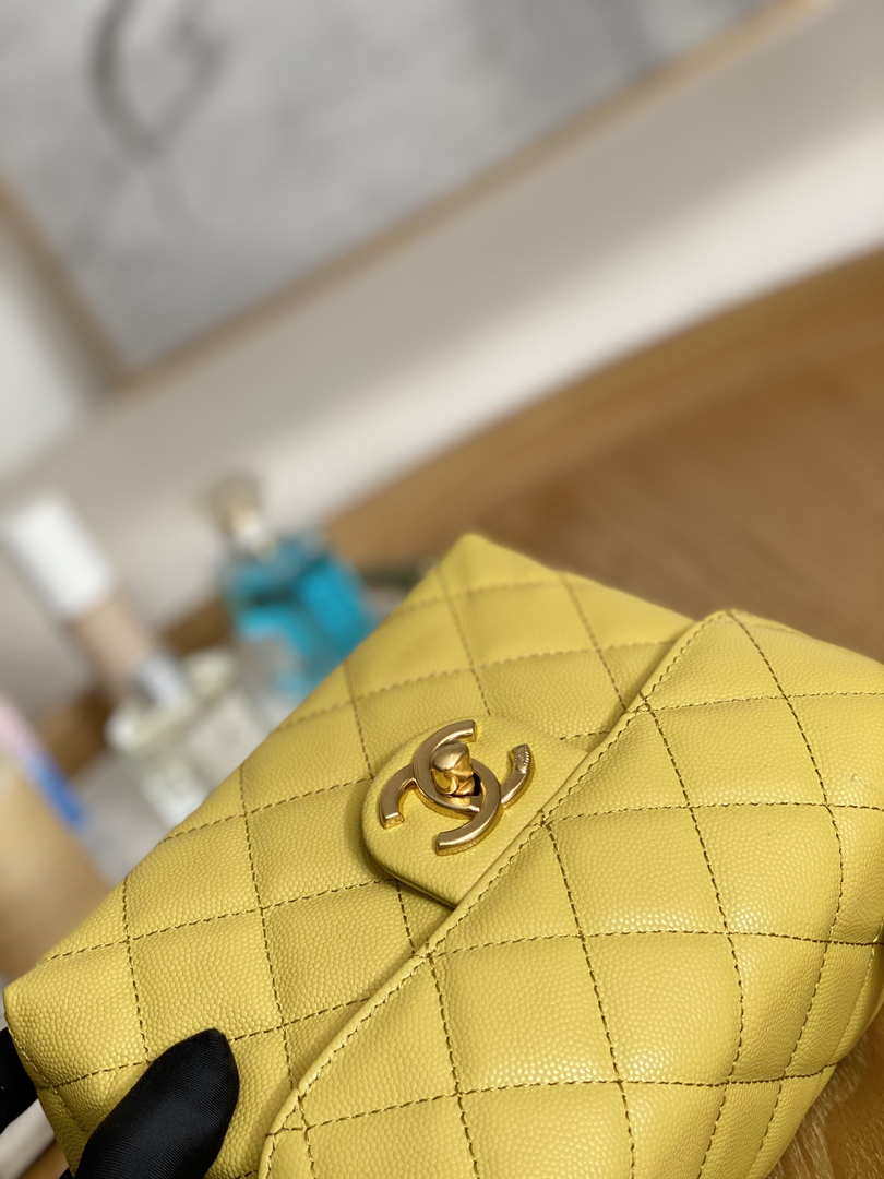 Chanel AS3729 Small Vanity Case Grained Calfskin & Gold-Tone Metal Yellow - Default Title - View 5