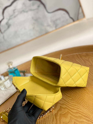Chanel AS3729 Small Vanity Case Grained Calfskin & Gold-Tone Metal Yellow - Default Title - View 8
