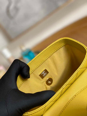 Chanel AS3729 Small Vanity Case Grained Calfskin & Gold-Tone Metal Yellow - Default Title - View 10