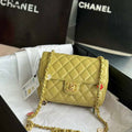 Chanel AS3737 Mini Flap Bag Lambskin Enamel & Gold-Tone Metal Yellow - Default Title - View 1
