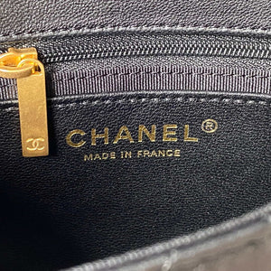 Chanel AS3738 Mini Flap Bag Lambskin Enamel & Gold-Tone Metal Black - Default Title - View 8