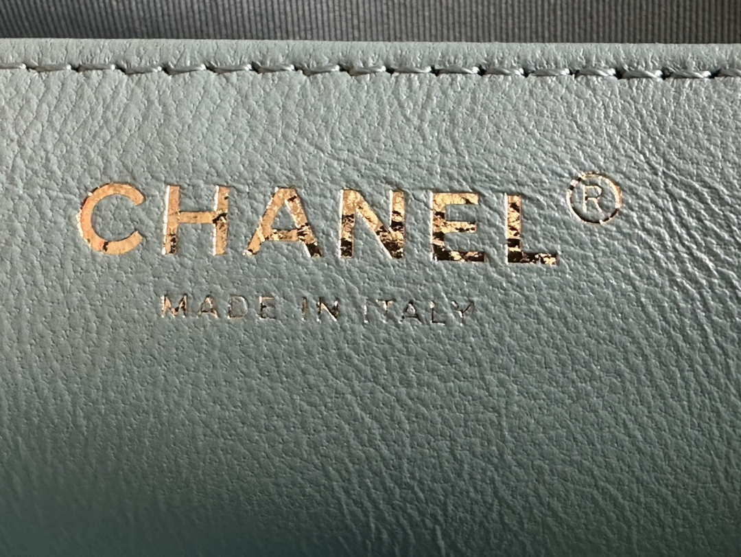 Chanel AS3738 Mini Flap Bag Lambskin Enamel & Gold-Tone Metal Blue - Default Title - View 8