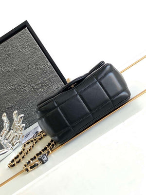 Chanel AS3744 Mini Flap Bag White Lambskin Resin & Gold-Tone Metal Black - Default Title - View 4